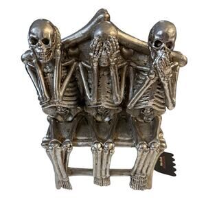 Spooky Boutique No Evil Skeletons Figurine Hear No See No Speak Evil Halloween